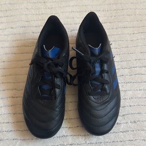 Kids Black and Blue Adidas Soccer Cleats